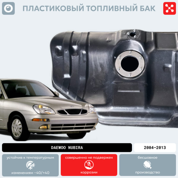 Купить Топливный бак Daewoo Nubira пластиковый, 2004-2013 г.в. (BP) Топливный бак Daewoo Nubira пластиковый, 2004-2013 г.в. (BP)