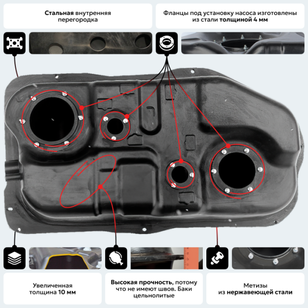Бак топливный Mitsubishi Pajero Pinin 1999-2005 пластиковый (BP)
